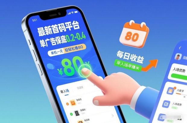 【21069】最新首码平台，单广告保底0.2-0.4，单机一天轻松撸80，早入场早賺米【揭秘】