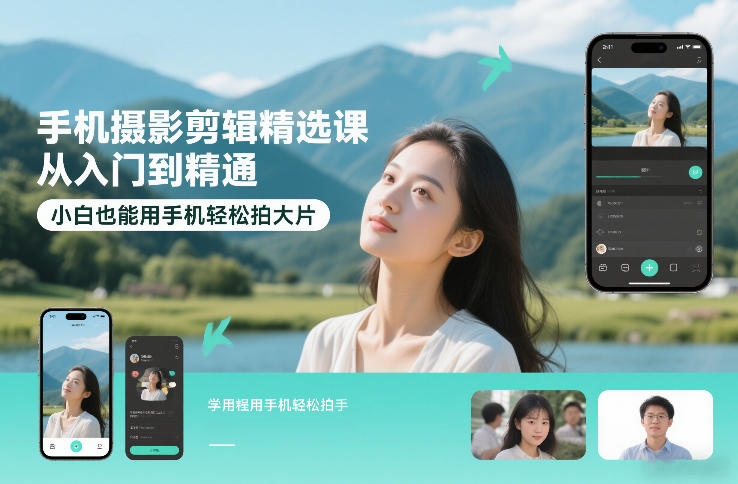 【21231】泽一拍照手机摄影剪辑精选课，从入门到精通，小白也能用手机轻松拍大片