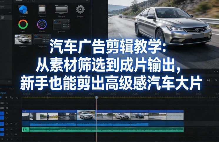 【21297】汽车广告剪辑教学：从素材筛选到成片输出，新手也能剪出高级感汽车大片