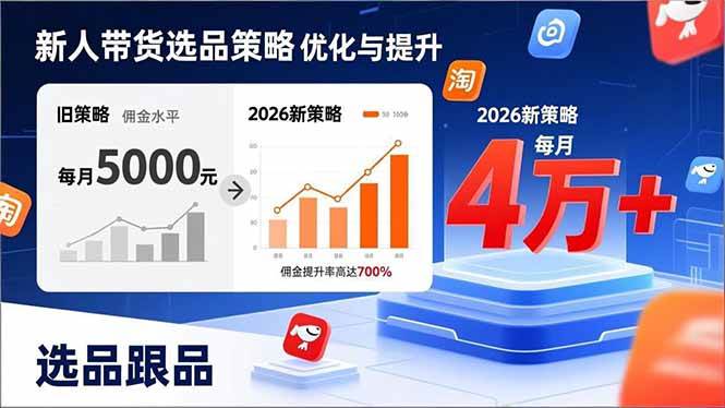 【21406】萌神亲授新人带货别瞎选品！这套2026全新选品跟品策略，让我的佣金从0做到每月4万+