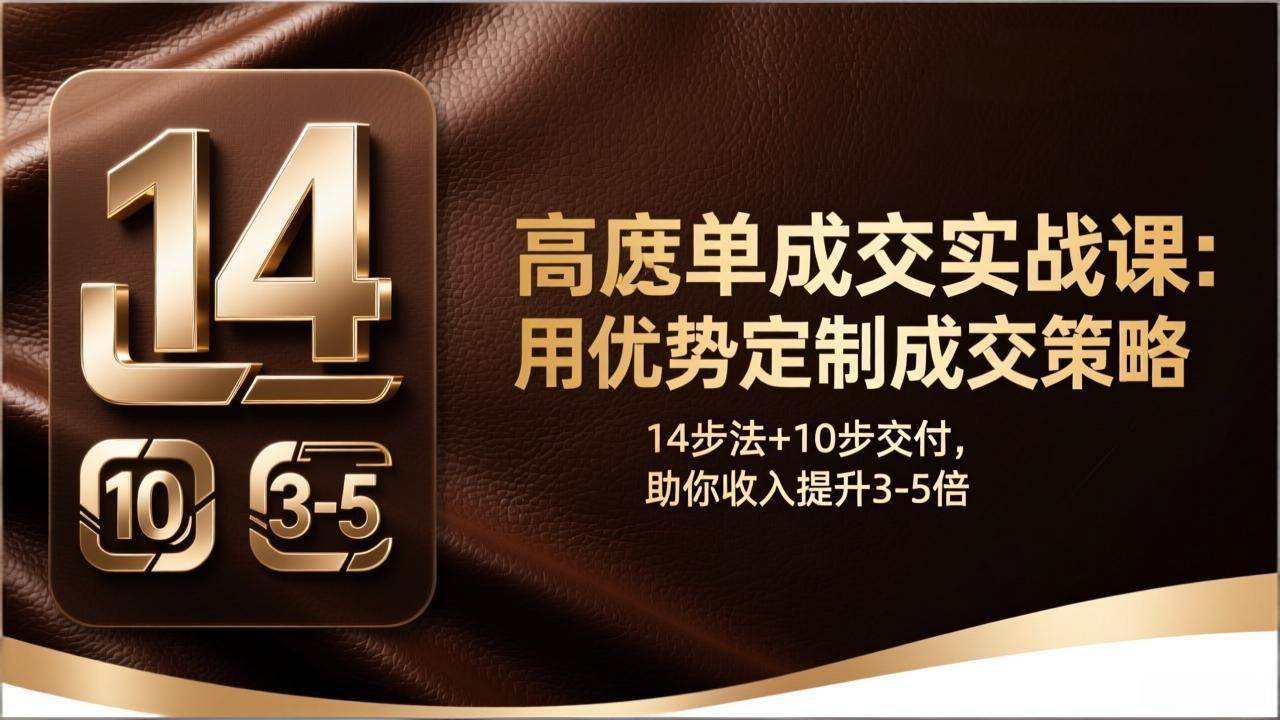 【21446】敏姐高客单成交实战课：用优势定制成交策略，14步法+10步交付，助你收入提升3-5倍