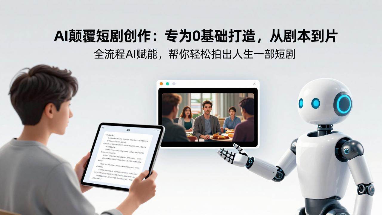 【21547】AI颠覆短剧创作：专为0基础打造，从剧本到成片全流程AI赋能，帮你轻松拍出人生第一部短剧