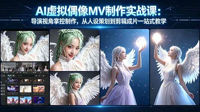 云驿AI虚拟偶像MV制作实战教学：导演视角掌控制作，从人设策划到剪辑成片一站式教学